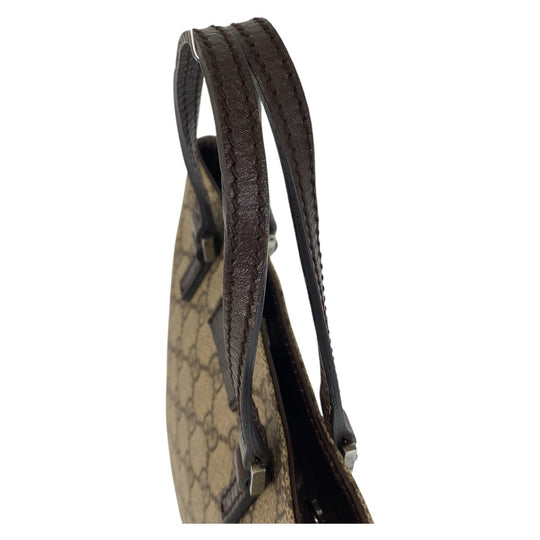 GUCCI Tote Bag 114600 GG Supreme canvas, leather Beige brown Tote Bag handbag Women Used Authentic