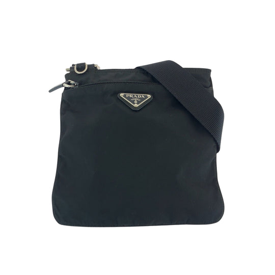 PRADA Shoulder Bag Nylon black Shoulder Bag Sacoche Unisex Test Triangle With logo mens Used Authentic