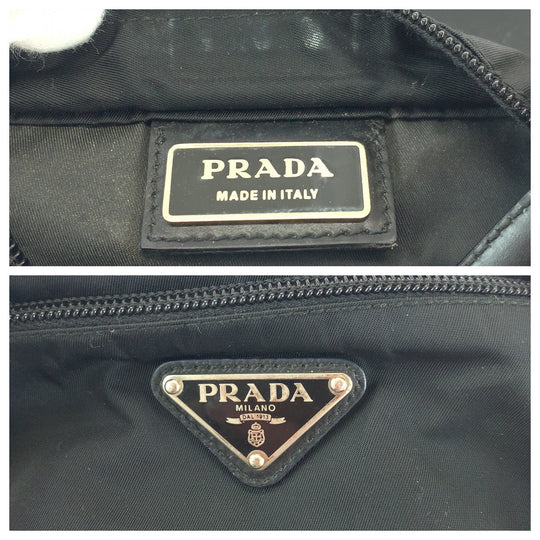 PRADA Shoulder Bag Nylon black Shoulder Bag Sacoche Unisex Test Triangle With logo mens Used Authentic