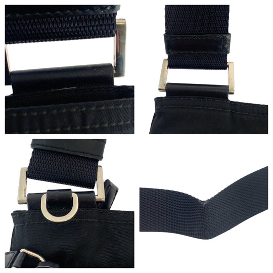 PRADA Shoulder Bag Nylon black Shoulder Bag Sacoche Unisex Test Triangle With logo mens Used Authentic