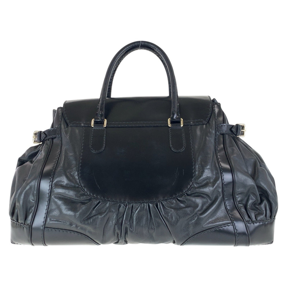GUCCI Tote Bag 189881 leather Black GoldMetal Tote Bag handbag Queen Women Used Authentic
