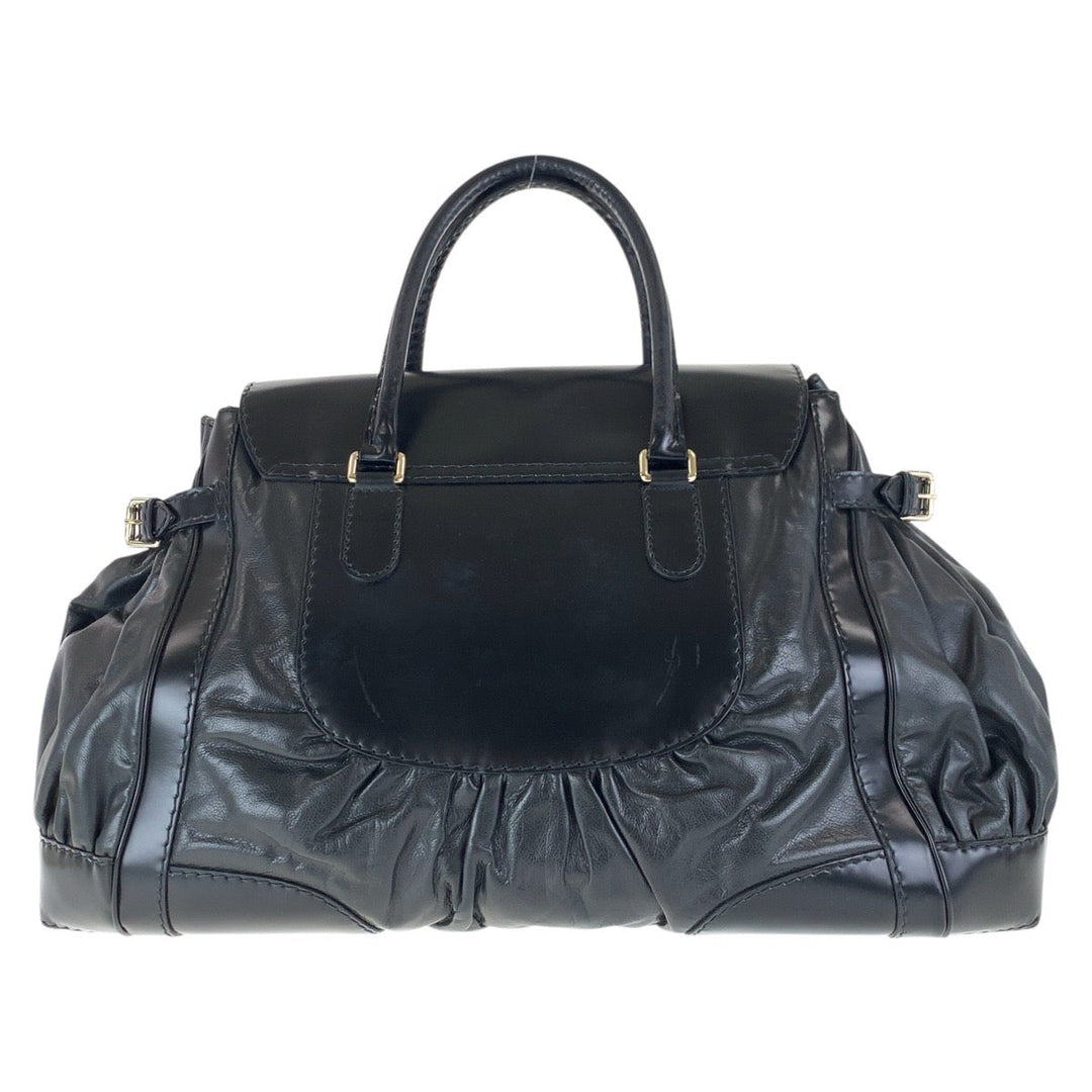 GUCCI Tote Bag 189881 leather Black GoldMetal Tote Bag handbag Queen Women Used Authentic