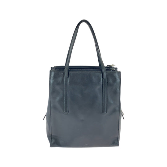 PRADA Tote Bag leather Black SilverMetal Tote Bag Shoulder Bag Women Used Authentic