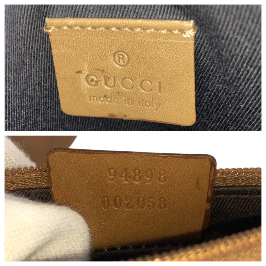 GUCCI Tote Bag 94898 GG canvas, leather Beige brown Tote Bag Shoulder Bag Women Used Authentic