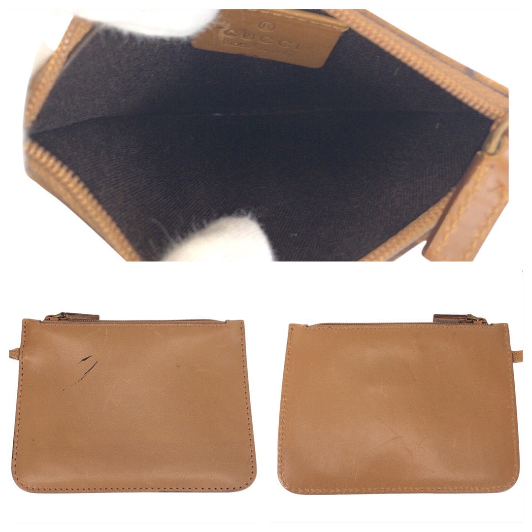 GUCCI Tote Bag 94898 GG canvas, leather Beige brown Tote Bag Shoulder Bag Women Used Authentic