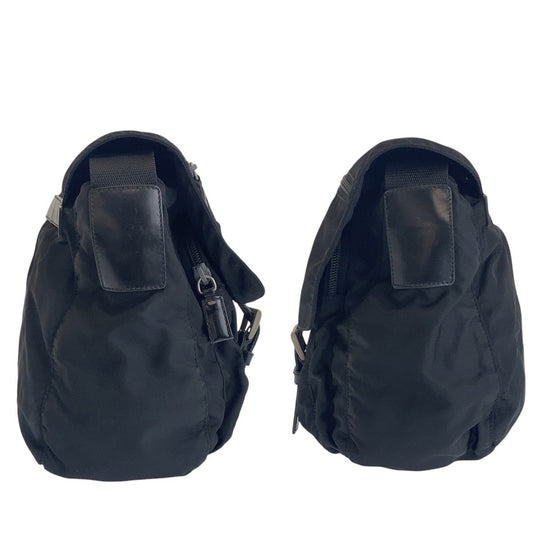 PRADA Shoulder Bag Nylon black Crossbody Shoulder Bag Test Triangle With logo Women Used Authentic