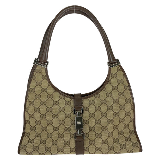 GUCCI Shoulder Bag 0021067 GG canvas, leather Beige brown Jackie Women Used Authentic