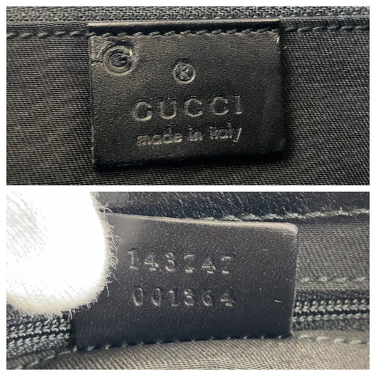 GUCCI Shoulder Bag 143747 leather Black black Women Used Authentic