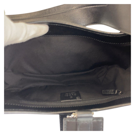 GUCCI Shoulder Bag 143747 leather Black black Women Used Authentic