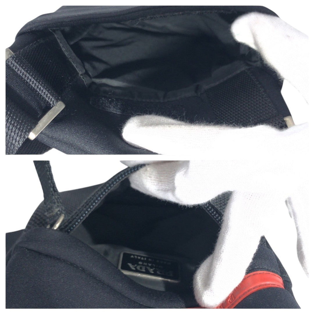 PRADA Shoulder Bag polyester black Crossbody Shoulder Bag Pochette Unisex PRADA Sports Women Used Authentic