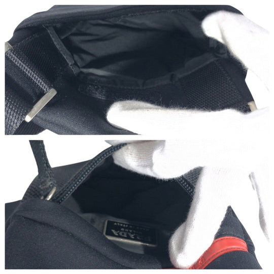 PRADA Shoulder Bag polyester black Crossbody Shoulder Bag Pochette Unisex PRADA Sports Women Used Authentic