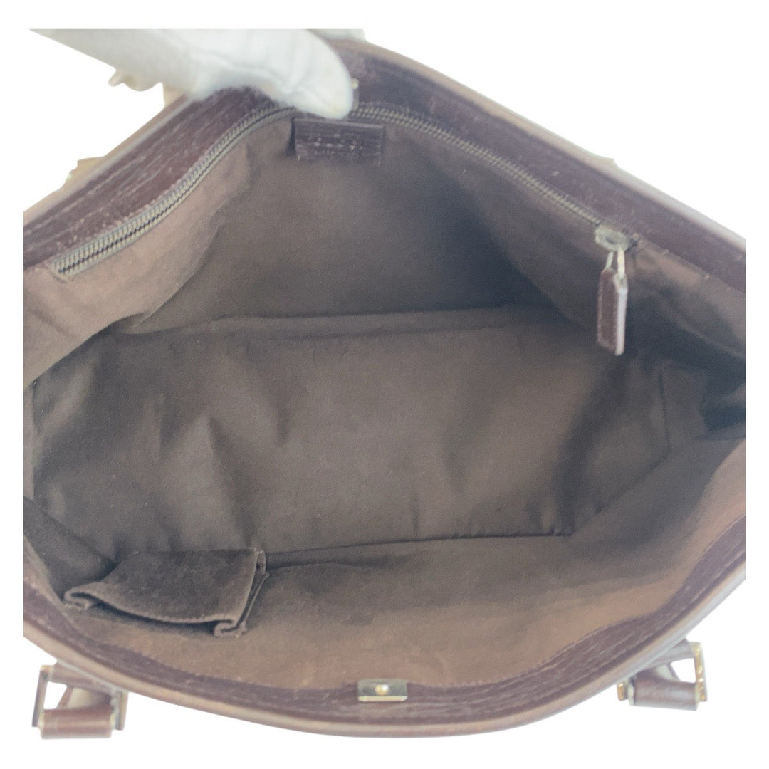 GUCCI Tote Bag 114595 GG Supreme canvas, leather Beige brown Tote Bag Shoulder Bag Women Used Authentic