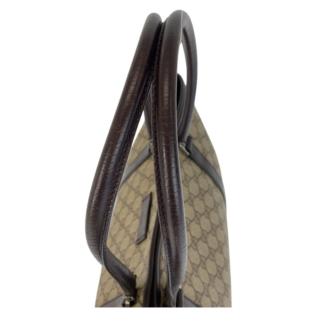 GUCCI Tote Bag 114595 GG Supreme canvas, leather Beige brown Tote Bag Shoulder Bag Women Used Authentic