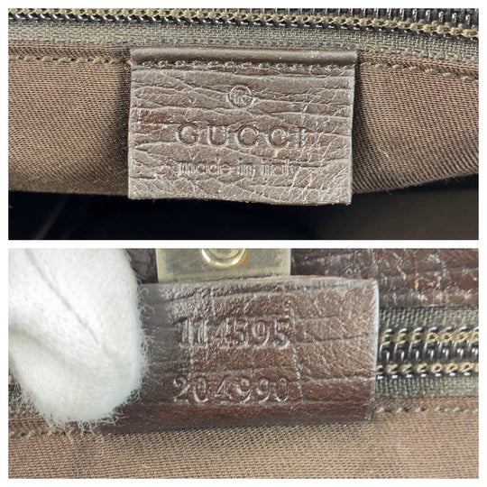 GUCCI Tote Bag 114595 GG Supreme canvas, leather Beige brown Tote Bag Shoulder Bag Women Used Authentic