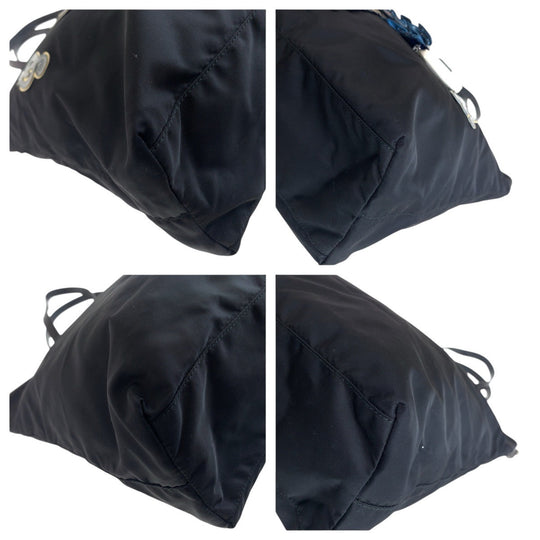 PRADA Tote Bag Nylon black Tote Bag Shoulder Bag Robot Collection Tessuto Triangle With logo Women Used Authentic
