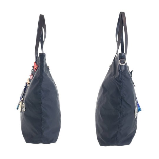 PRADA Tote Bag Nylon black Tote Bag Shoulder Bag Robot Collection Tessuto Triangle With logo Women Used Authentic