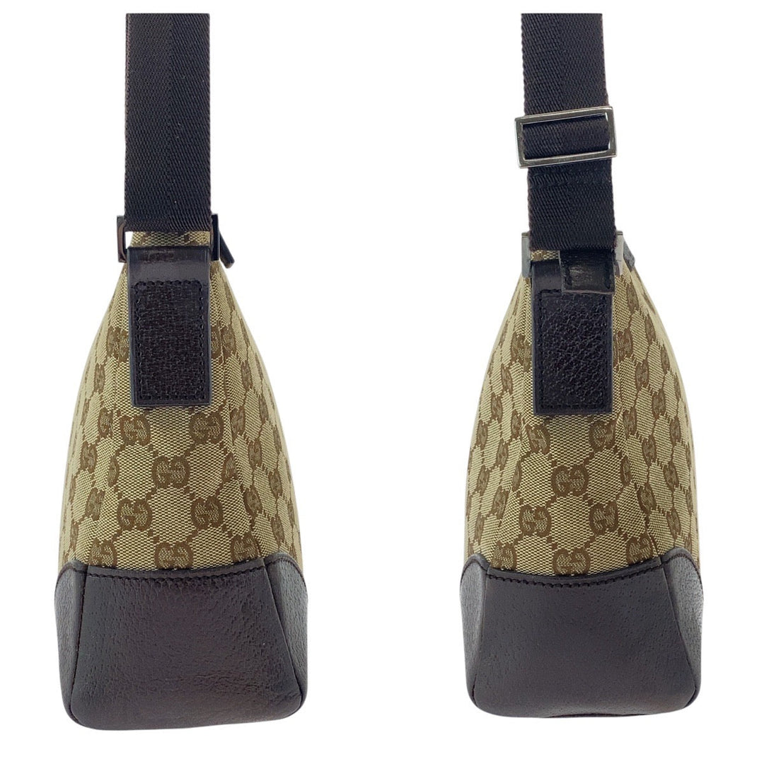 GUCCI Shoulder Bag 114273 GG canvas, leather Beige brown Crossbody Shoulder Bag Women Used Authentic