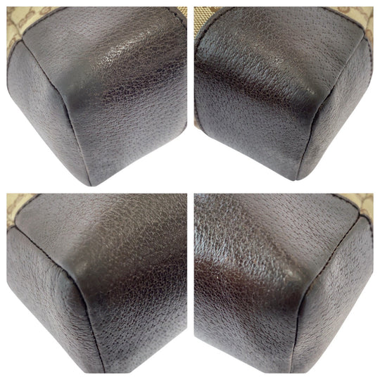 GUCCI Shoulder Bag 114273 GG canvas, leather Beige brown Crossbody Shoulder Bag Women Used Authentic