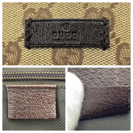 GUCCI Shoulder Bag 114273 GG canvas, leather Beige brown Crossbody Shoulder Bag Women Used Authentic
