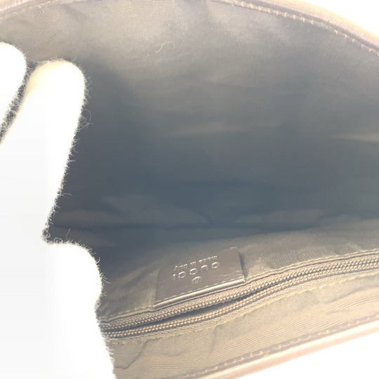 GUCCI Shoulder Bag 00963 GG canvas, leather Brown Silver Metal Shelly Line Jackie Women Used Authentic