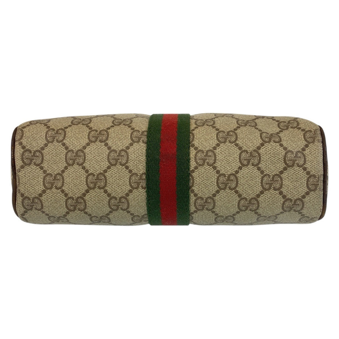 GUCCI Shoulder Bag 51 01 3552 GG Supreme canvas, leather Beige Brown Gold Metal Shoulder Bag pochette Sherry line Women Used Authentic