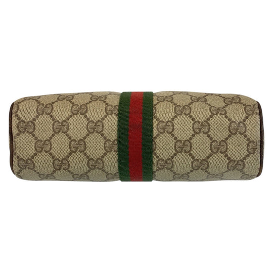GUCCI Shoulder Bag 51 01 3552 GG Supreme canvas, leather Beige Brown Gold Metal Shoulder Bag pochette Sherry line Women Used Authentic