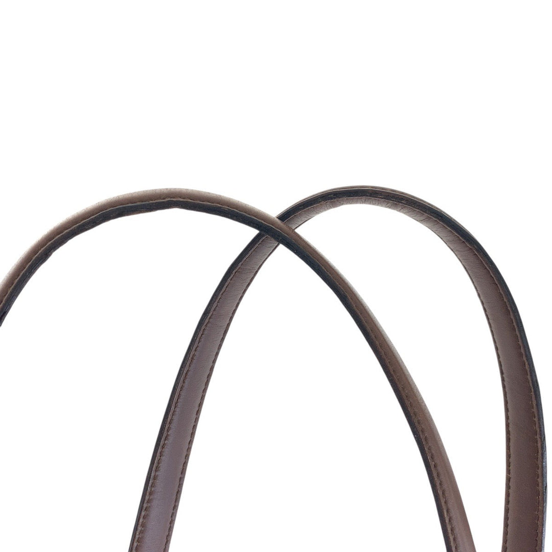 GUCCI Tote Bag 002 1122 GG canvas, leather Brown Gold Metal Tote Bag Shoulder Bag Unisex Women Used Authentic