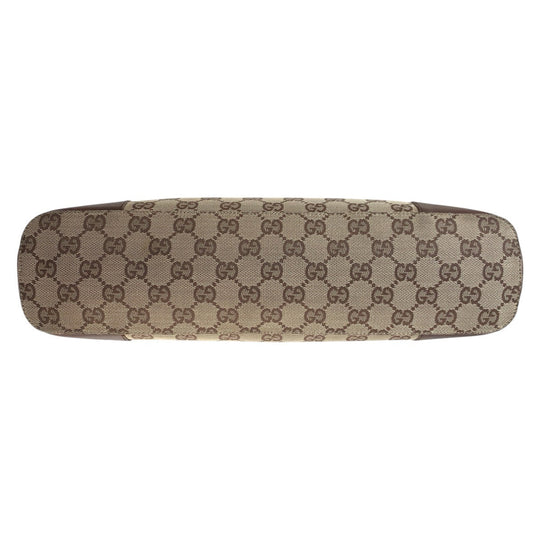 GUCCI Tote Bag 002 1122 GG canvas, leather Brown Gold Metal Tote Bag Shoulder Bag Unisex Women Used Authentic
