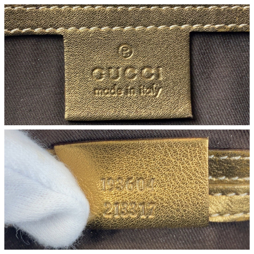 GUCCI Handbag 193604 PVC Beige Gold GoldMetal Handbags Mini Boston Duffel bag GG crystal Women Used Authentic