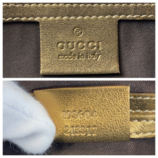GUCCI Handbag 193604 PVC Beige Gold GoldMetal Handbags Mini Boston Duffel bag GG crystal Women Used Authentic