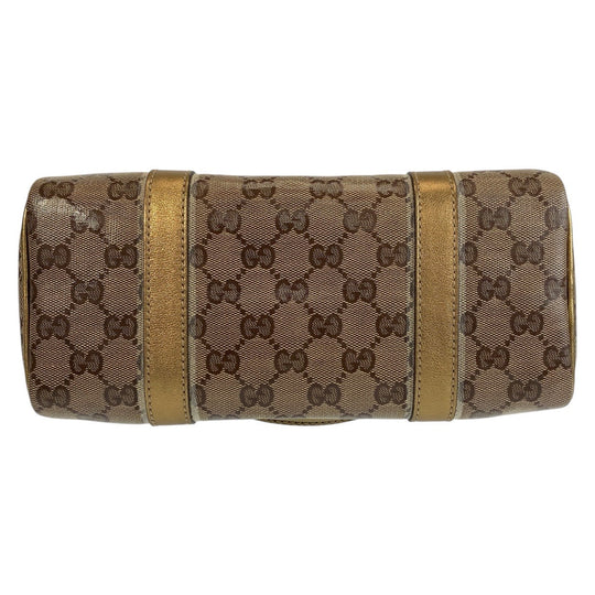 GUCCI Handbag 193604 PVC Beige Gold GoldMetal Handbags Mini Boston Duffel bag GG crystal Women Used Authentic