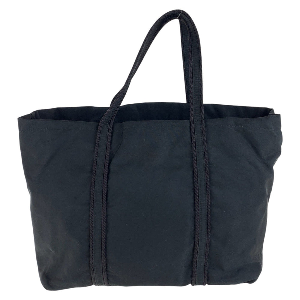 PRADA Tote Bag Nylon Black SilverMetal Tote Bag handbag Test Women Used Authentic