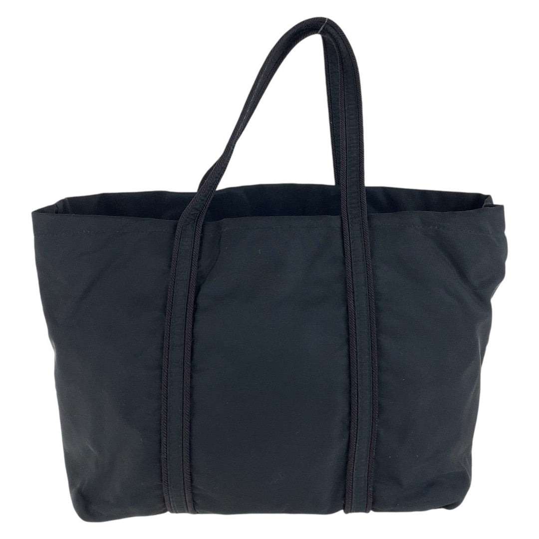 PRADA Tote Bag Nylon Black SilverMetal Tote Bag handbag Test Women Used Authentic