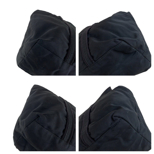 PRADA Tote Bag Nylon Black SilverMetal Tote Bag handbag Test Women Used Authentic