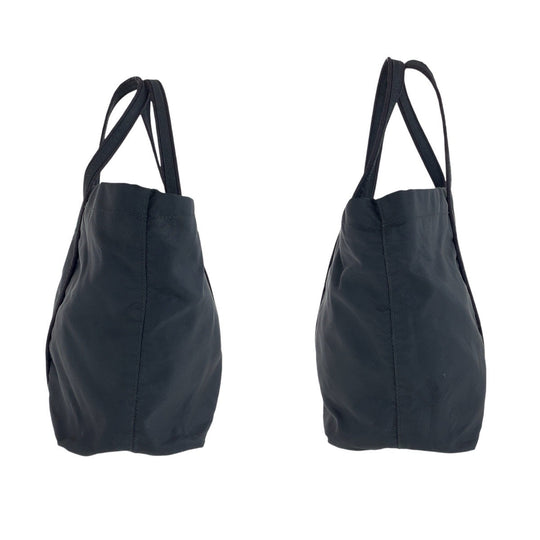 PRADA Tote Bag Nylon Black SilverMetal Tote Bag handbag Test Women Used Authentic