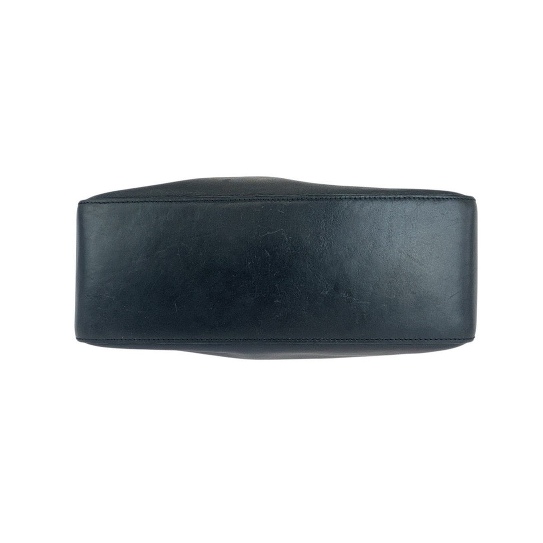 GUCCI Shoulder Bag 001 3766 leather Black SilverMetal Women Used Authentic