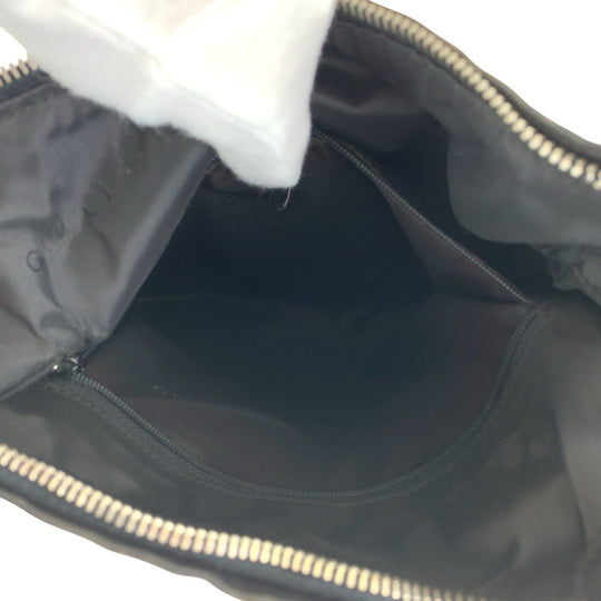 GUCCI Shoulder Bag 001 3766 leather Black SilverMetal Women Used Authentic