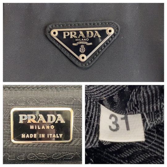 PRADA Tote Bag Nylon black Tote Bag handbag Test Triangle With logo Women Used Authentic