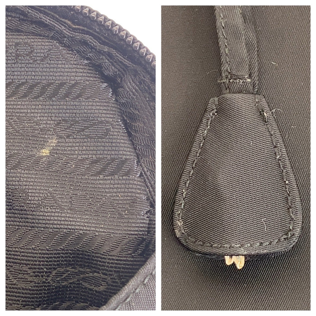 PRADA Tote Bag Nylon black Tote Bag handbag Test Triangle With logo Women Used Authentic