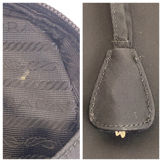 PRADA Tote Bag Nylon black Tote Bag handbag Test Triangle With logo Women Used Authentic