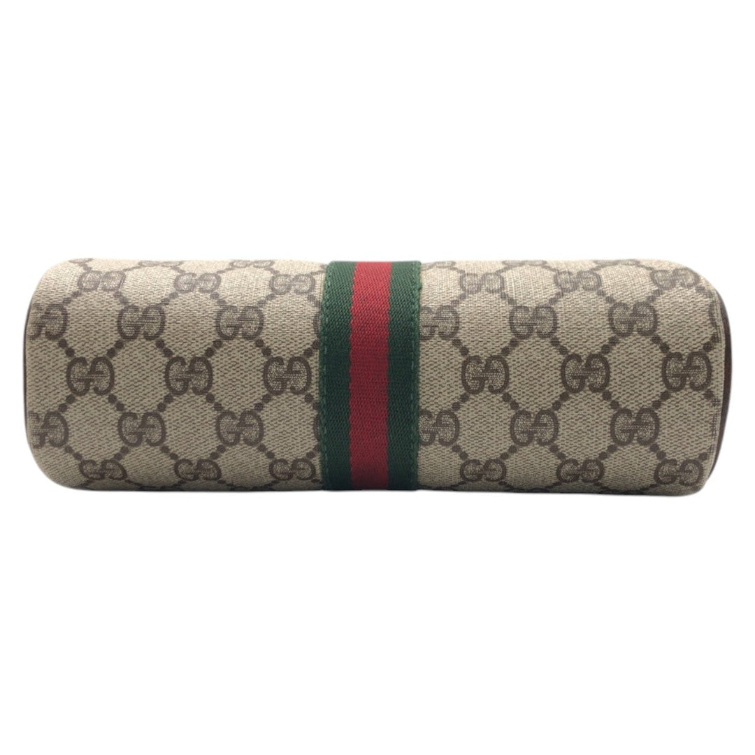 GUCCI Clutch bag 98 16 014 GG Supreme Canvas Brown Gold Metal Clutch bag, business bag, pouch, unisex Sherry line Women Used Authentic