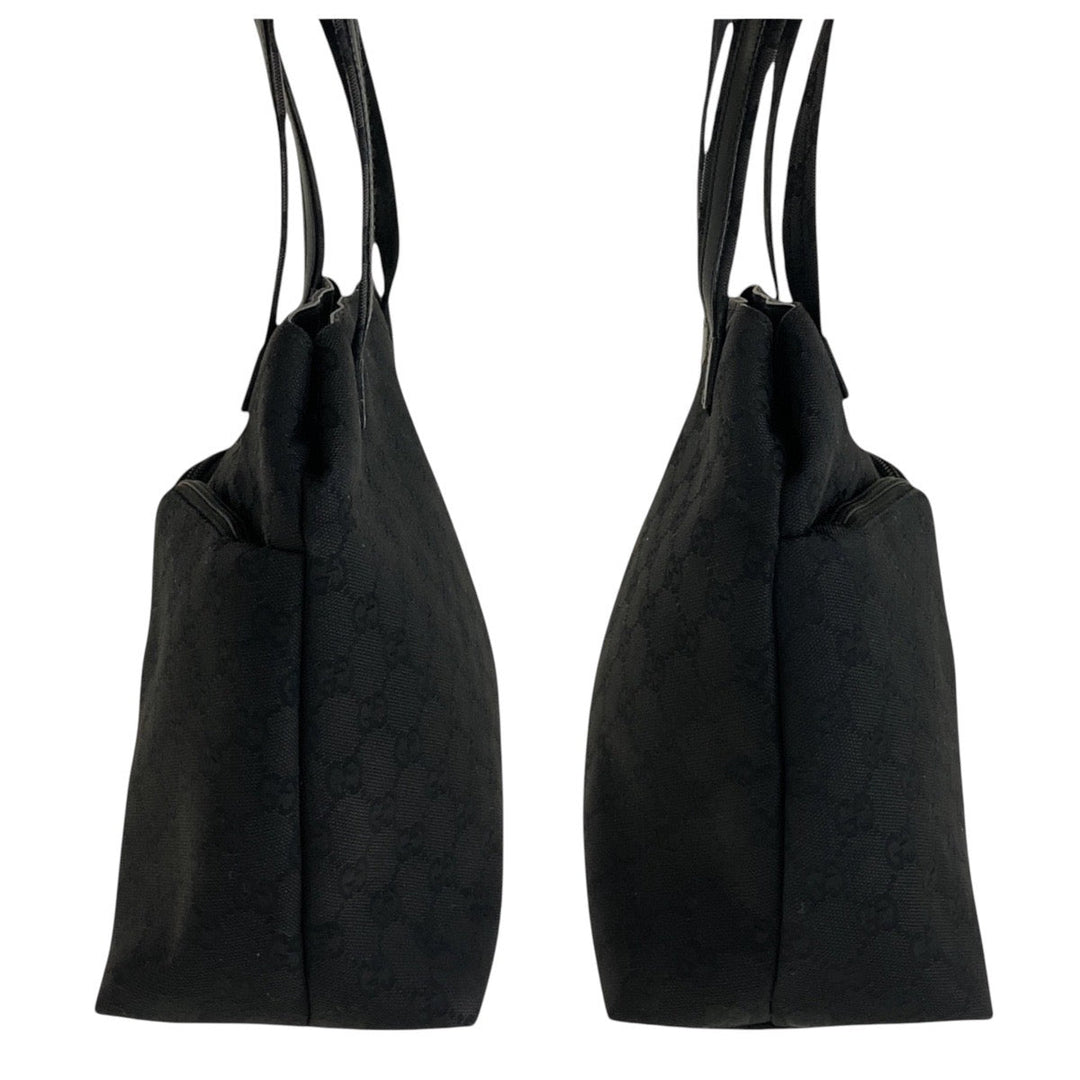 GUCCI Shoulder Bag 002 1076 GG canvas Black black Shoulder Bag Women Used Authentic