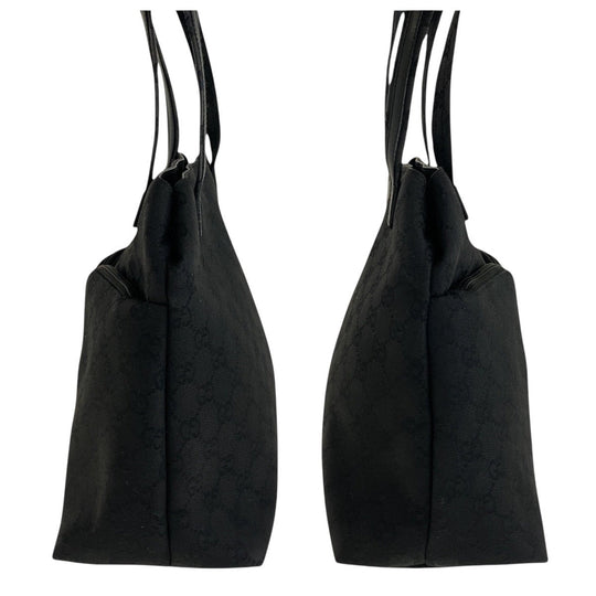 GUCCI Shoulder Bag 002 1076 GG canvas Black black Shoulder Bag Women Used Authentic