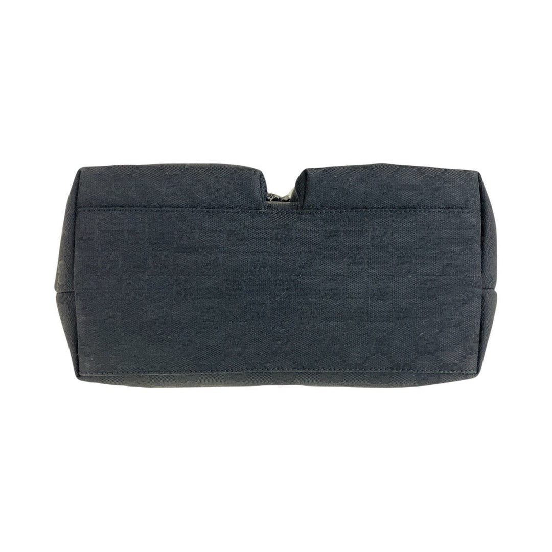 GUCCI Shoulder Bag 002 1076 GG canvas Black black Shoulder Bag Women Used Authentic