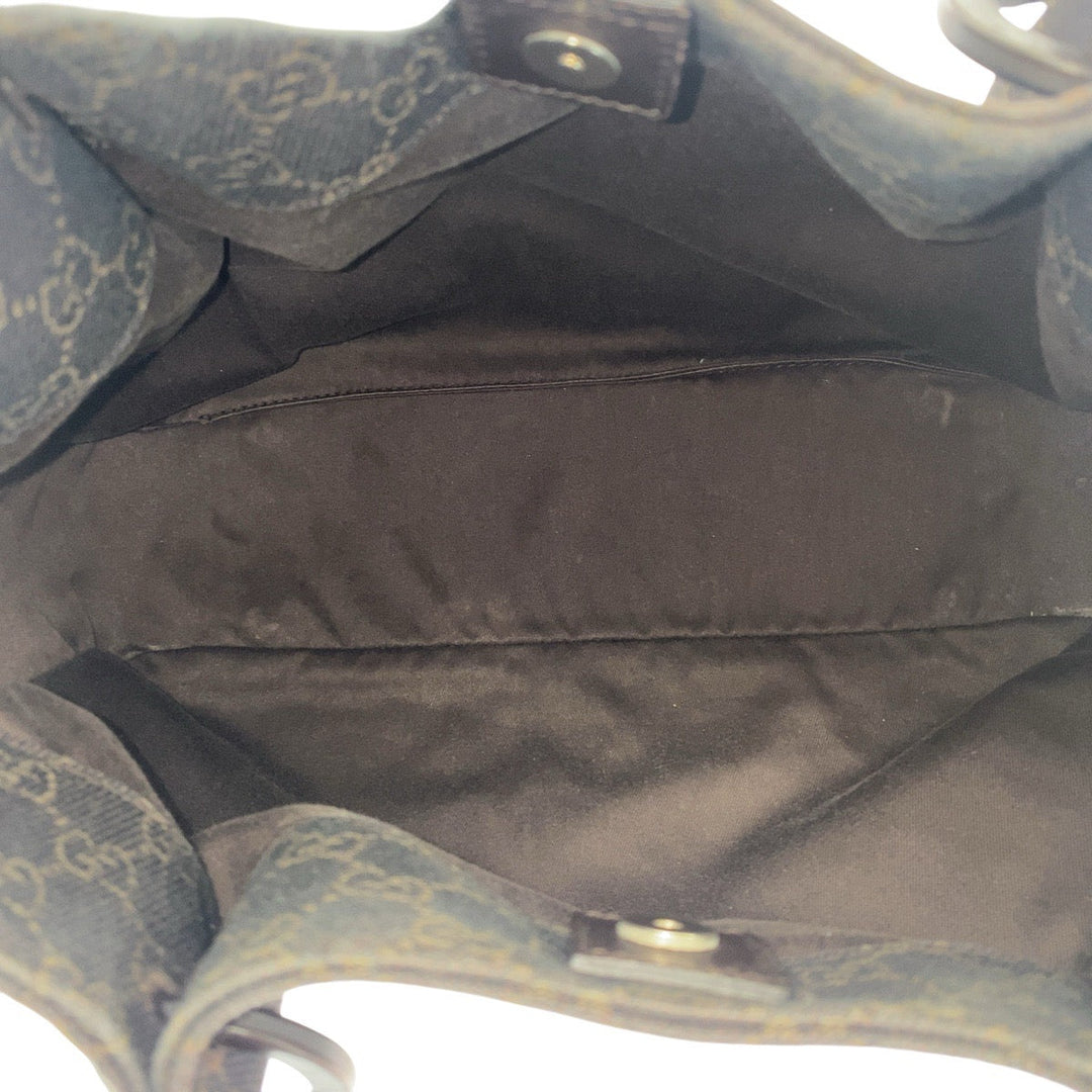 GUCCI Tote Bag 101919 GG canvas, leather Brown Tote Bag Shoulder Bag Women Used Authentic