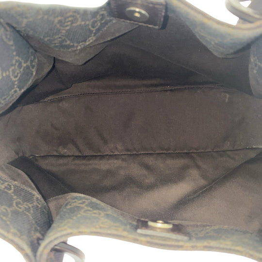 GUCCI Tote Bag 101919 GG canvas, leather Brown Tote Bag Shoulder Bag Women Used Authentic