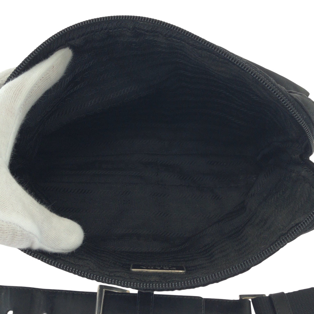PRADA Waist bag BM0008 Nylon Black SilverMetal Waist Bag Bum Bag Test Triangle With logo Women(Unisex) Used Authentic