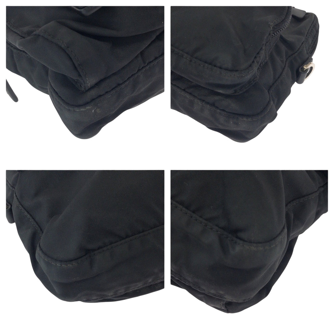 PRADA Waist bag BM0008 Nylon Black SilverMetal Waist Bag Bum Bag Test Triangle With logo Women(Unisex) Used Authentic