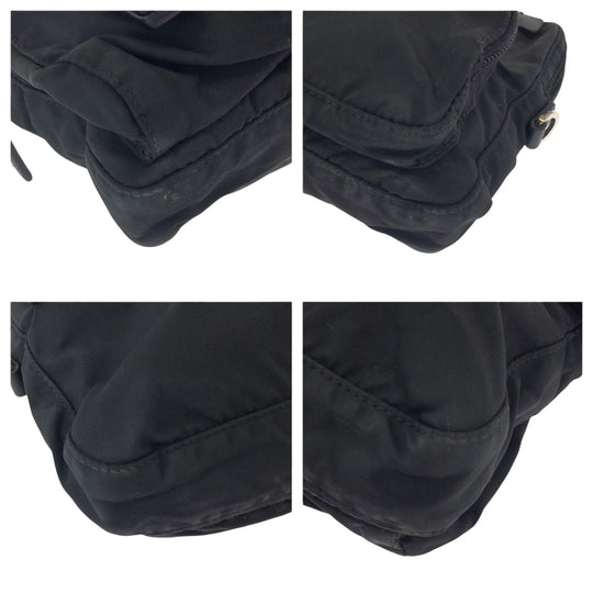PRADA Waist bag BM0008 Nylon Black SilverMetal Waist Bag Bum Bag Test Triangle With logo Women(Unisex) Used Authentic