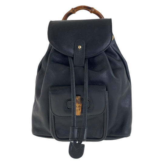 GUCCI Backpack 003 3444 0030 leather black Backpacks & Daypacks Backpacks Bamboo Women Used Authentic